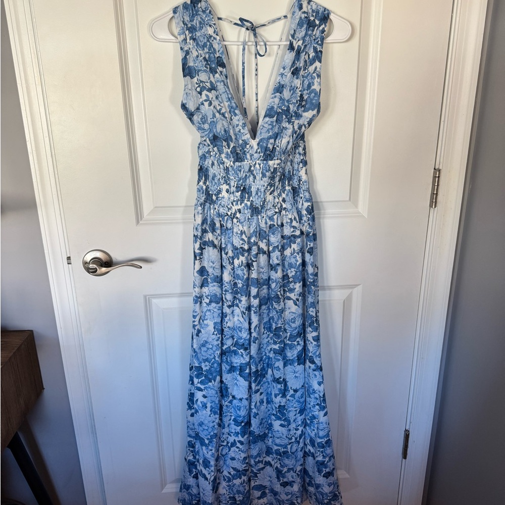Abercrombie & Fitch Blue Floral Maxi Dress